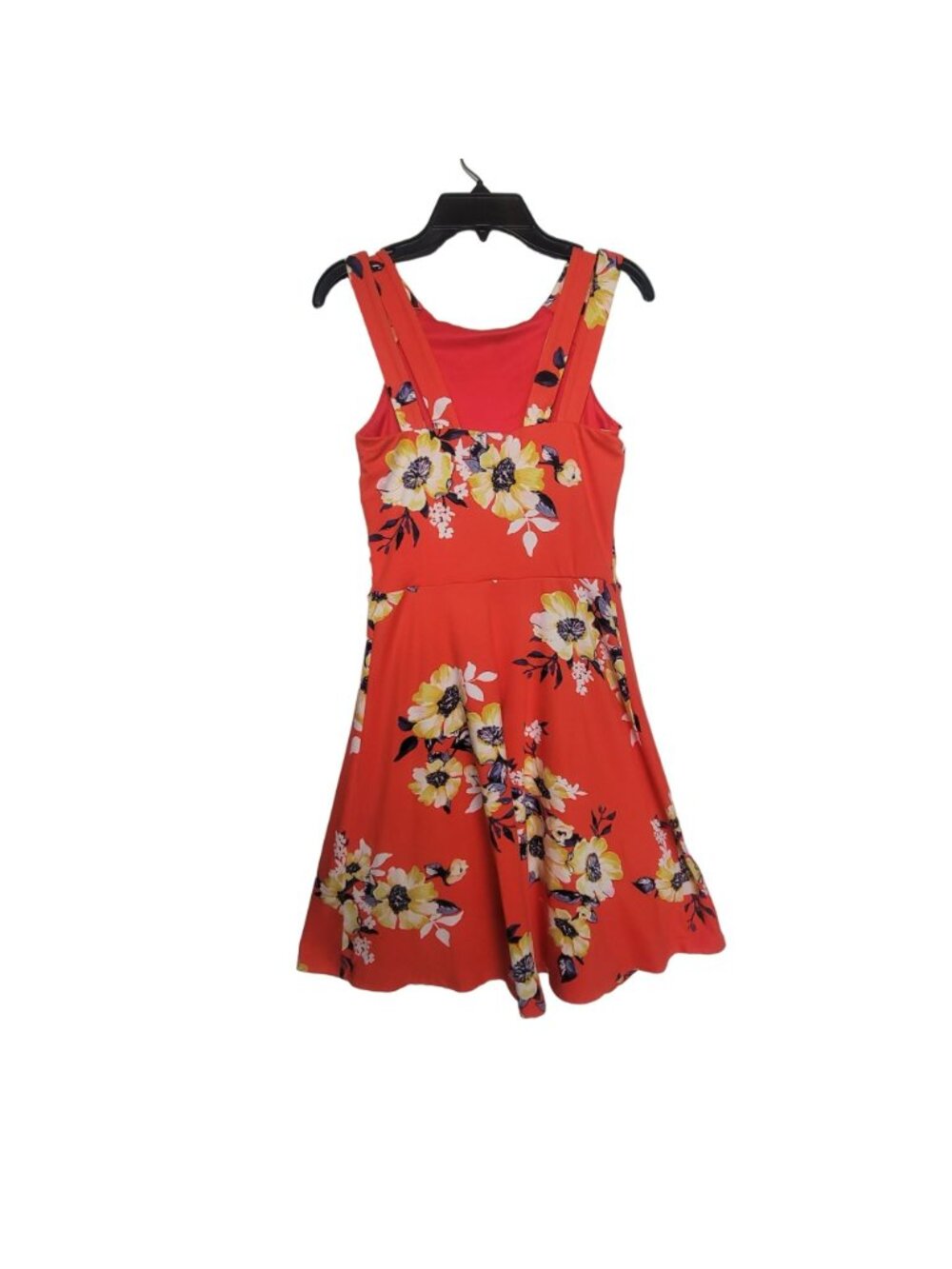 IZ Byer Women's Size XS Red Floral A-Line Dress Sleeveless Casual Party Cute - Picture 2 of 7